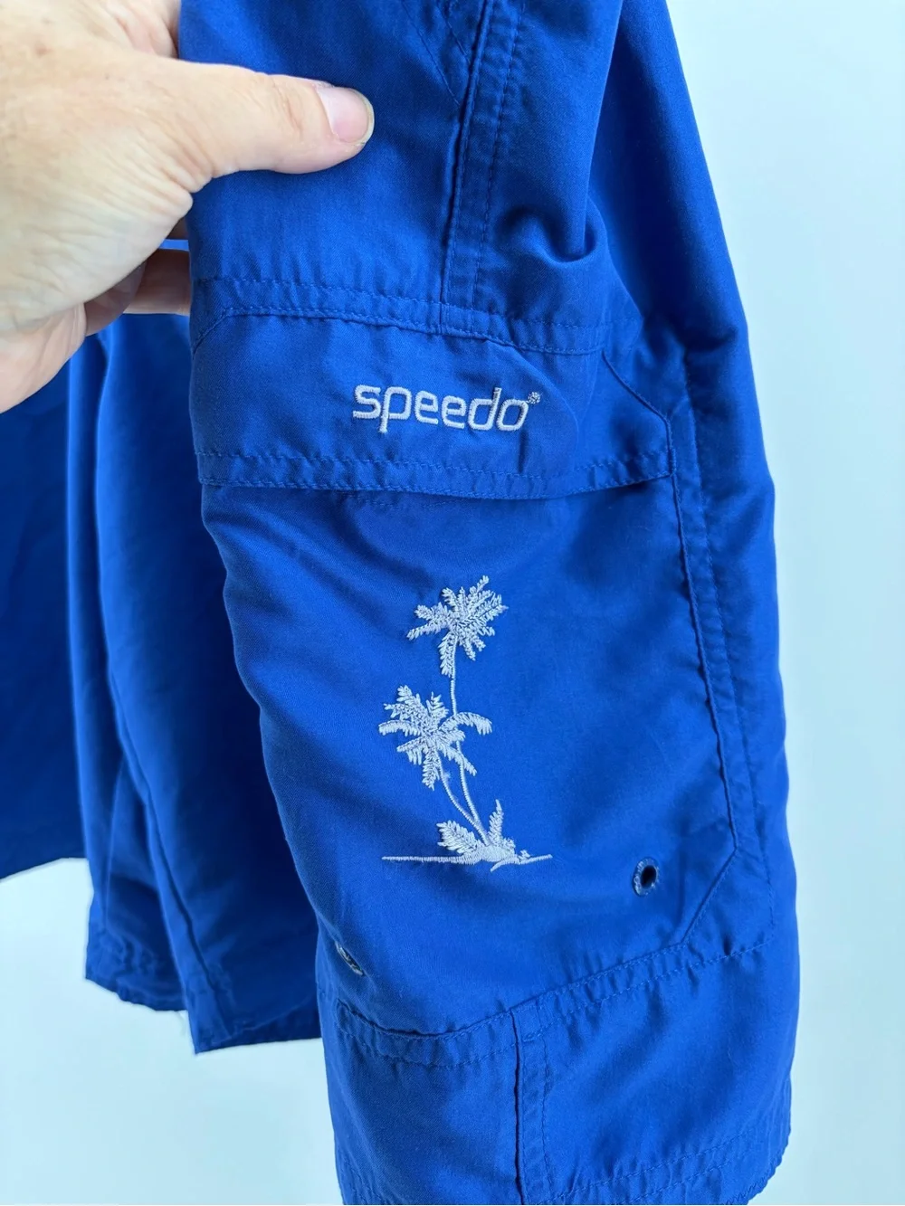 Speedo‎ Swim Trunks Adult Blue Embroidered Beach Pool Size X-Large